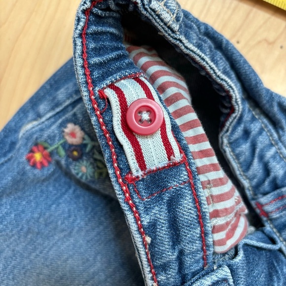 Vintage Hanna Andersson Embroidered Floral Adjustable Waist Jeans size 120 - Picture 6 of 10